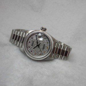 レディース ロレックス  69166  PT  Rainbow Pave Dial