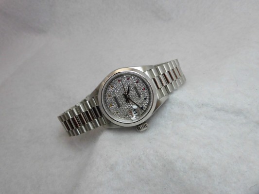 レディース ロレックス  69166  PT  Rainbow Pave Dial（LR-74／1988年)の詳細写真2枚目