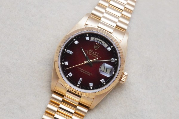ロレックス デイデイト Ref-18038 BURGUNDY DIAL（RD-119／1986年)の詳細写真3枚目