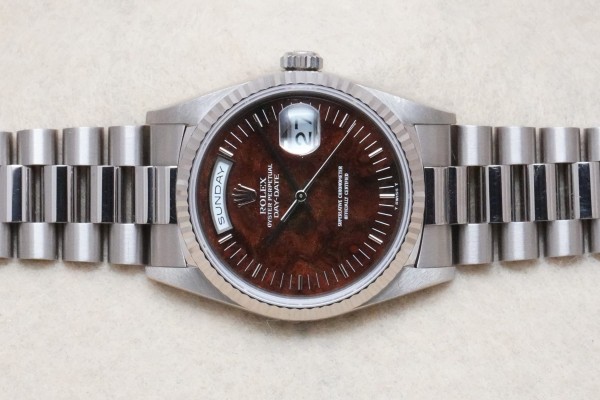 ロレックス デイデイト Ref-18239 WALNUT DIAL GUARANTEE Ser-W（RD-122／1995年)の詳細写真4枚目