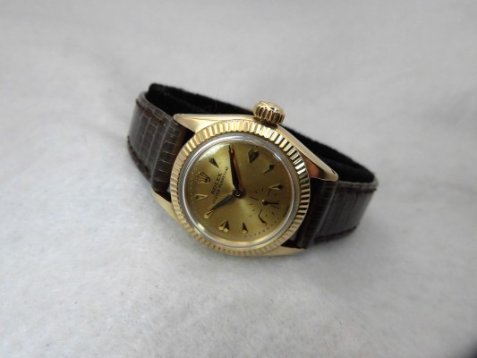レディース ロレックス 6509 Heart Index Dial 14KYG（LR-75／1956年)の詳細写真1枚目