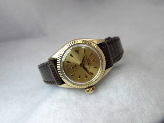 レディース ロレックス 6509 Heart Index Dial 14KYG（LR-75／1956年)の詳細写真2枚目