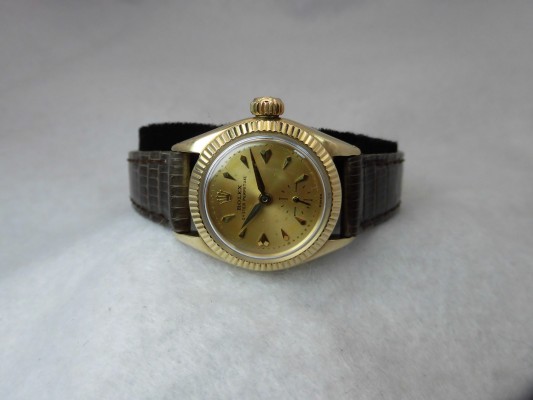 レディース ロレックス 6509 Heart Index Dial 14KYG（LR-75／1956年)の詳細写真3枚目