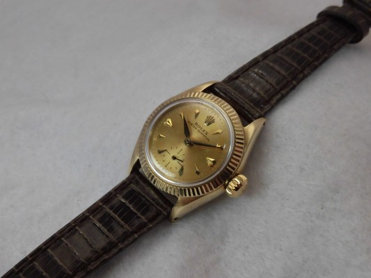 レディース ロレックス 6509 Heart Index Dial 14KYG（LR-75／1956年)の詳細写真5枚目
