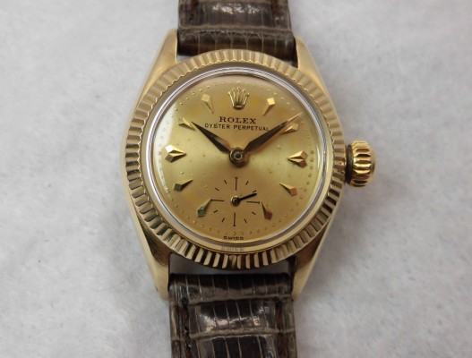 レディース ロレックス 6509 Heart Index Dial 14KYG（LR-75／1956年)の詳細写真9枚目