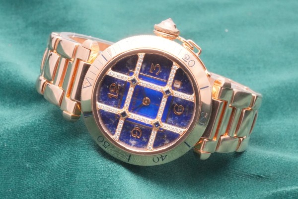 カルティエ PASHA LAPIS LAZULI DIAL DIAMOND GRID 1023（23／1990s)の詳細写真1枚目