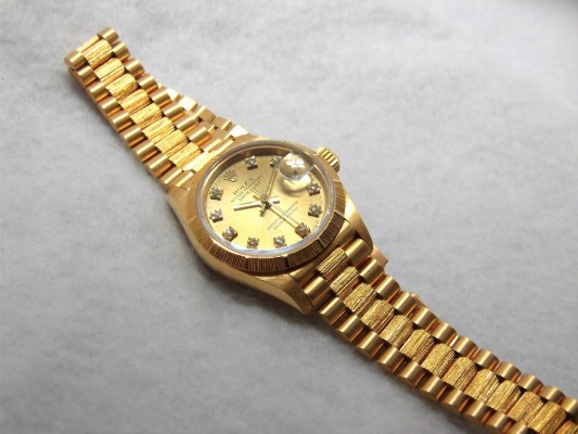 レディース ロレックス 69278G 18kyg 10P Diamonds Bark Bezel&blacelet（LR-80／1991年)の詳細写真5枚目