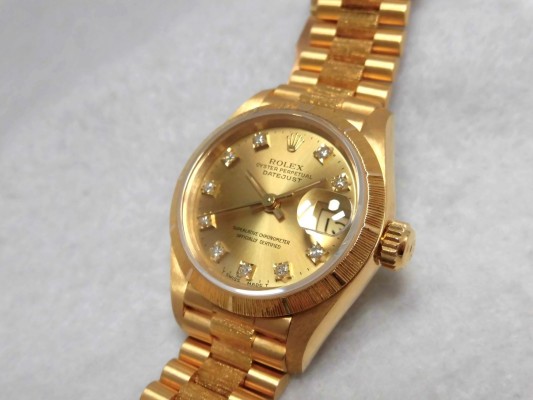 レディース ロレックス 69278G 18kyg 10P Diamonds Bark Bezel&blacelet（LR-80／1991年)の詳細写真8枚目