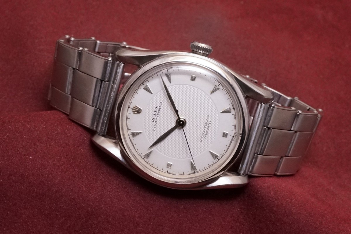 ロレックス バブルバック Ref.5018 Center Honeycomb Dial Bombay Case(RO-303/1949年)
