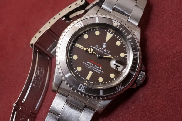 ロレックス  赤サブマリーナ Ref-1680 Mark-3 Brown Dial（RS-03／1970年)の詳細写真3枚目