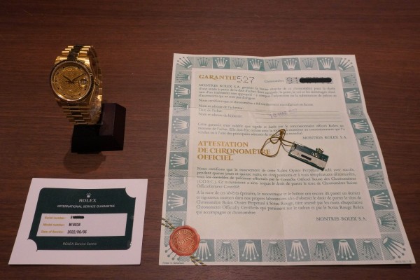 ロレックス デイデイト Ref-18038 MISSONI DIAL GUARANTEE（RD-130／1985年)の詳細写真11枚目