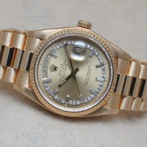 ロレックス デイデイト Ref-18038 BAGUETTE DIAMOND MILLIARD DIAL
