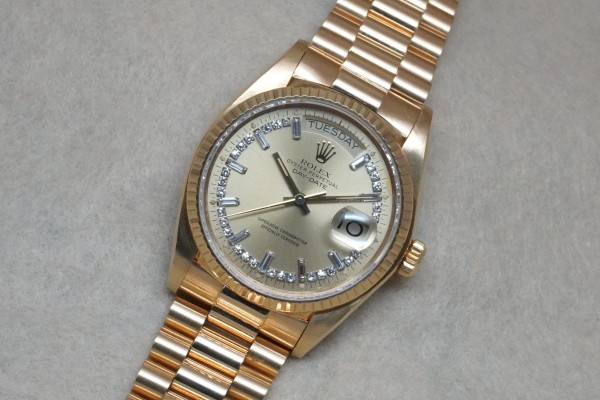 ロレックス デイデイト Ref-18038 BAGUETTE DIAMOND MILLIARD DIAL（RD-149／1981年)の詳細写真3枚目