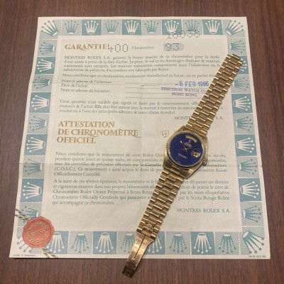 ロレックス デイデイト Ref-18038 LAPIS LAZULI DIAL（RD-154／1986年)の詳細写真11枚目