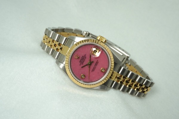 レディース ロレックス Ref.69173 SS/YG Pink Jade Dial（LR-86／1997年)の詳細写真2枚目