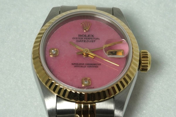 レディース ロレックス Ref.69173 SS/YG Pink Jade Dial（LR-86／1997年)の詳細写真10枚目
