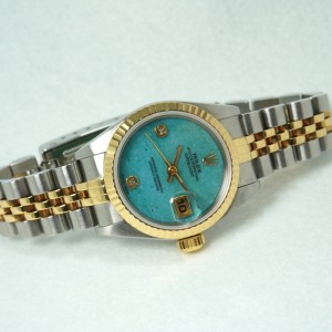 レディース ロレックス Ref.69173 SS/YG Blue Jade Dial