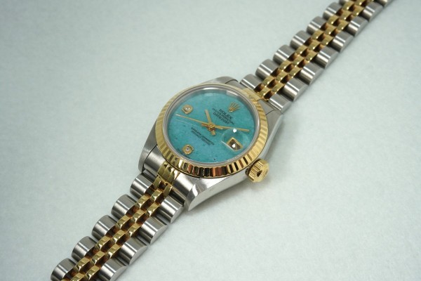 レディース ロレックス Ref.69173 SS/YG Blue Jade Dial（LR-87／2135)の詳細写真5枚目