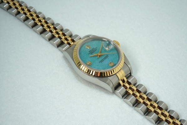 レディース ロレックス Ref.69173 SS/YG Blue Jade Dial（LR-87／2135)の詳細写真6枚目