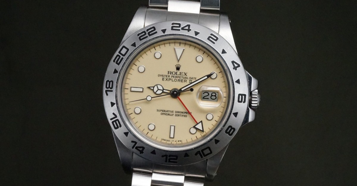 ロレックス EXPLORERⅡ Ref-16550 IVORY CENTER SPLIT DIAL FULLSET