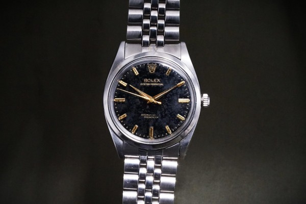 ロレックス BIG OYSTER PERPETUAL Ref-6614 Black Gilt Dial Rare!（RO-373／1957年)の詳細写真3枚目