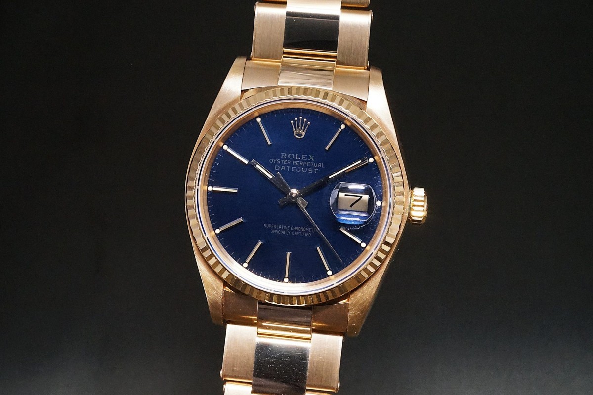 ロレックス DATE‐JUST 16018 18KYG BULE STELLA DIAL（RD-206／1981年)