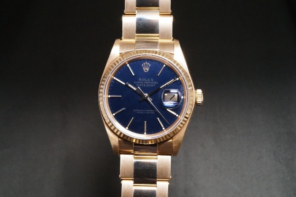 ロレックス DATE‐JUST 16018 18KYG BULE STELLA DIAL（RD-206／1981年)の詳細写真3枚目